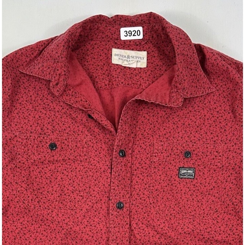 Denim‎ & Supply Ralph Lauren Shirt Men Large Red Floral Print Bandana Western